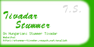 tivadar stummer business card